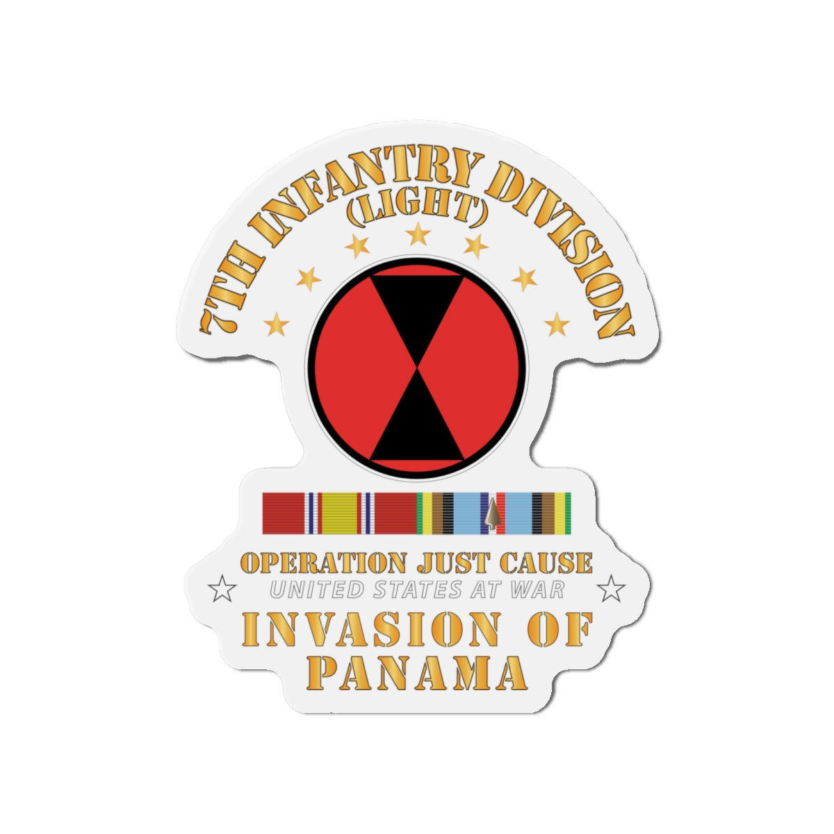 Die-Cut Magnets - Just Cause - 7th Infantry Division w Svc Ribbons X 3 ...
