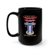 Load image into Gallery viewer, Black Mug 15oz - Army - 187th Infantry Regiment - Torii, Rakkasans, Let Valor Not Fail, English, Latin w CIB X 300
