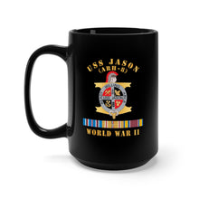 Load image into Gallery viewer, Black Mug 15oz - Navy - USS Jason (ARH-8) - WWII w  PAC SVC X 300
