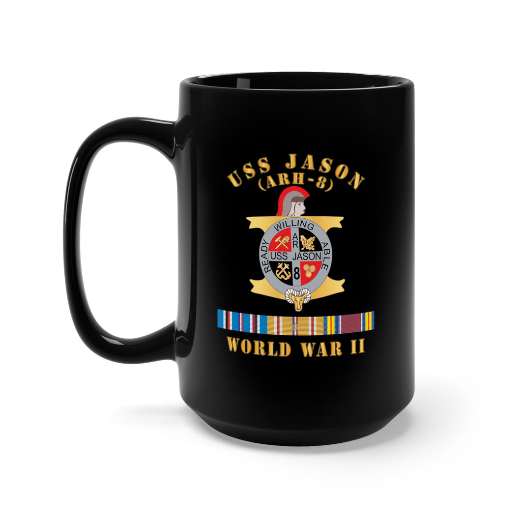 Black Mug 15oz - Navy - USS Jason (ARH-8) - WWII w  PAC SVC X 300