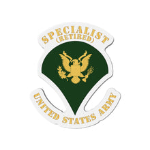 Load image into Gallery viewer, Die-Cut Magnets -SSI -Army - Specialist - SP4 - Retired - Flat X 300
