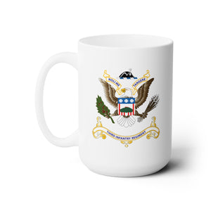 White Ceramic Mug 15oz - Army - Regimental Colors - 3rd Infantry Regimental Colors wo Flag V1