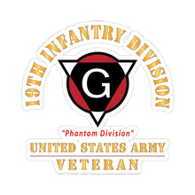 Load image into Gallery viewer, Kiss - Cut Stickers - Army - SSI - 19th Infantry Division  - Phantom Division - US Army Veteran X 300
