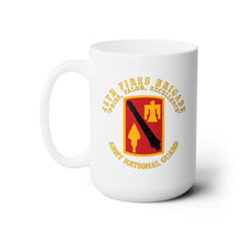 Load image into Gallery viewer, White Ceramic Mug 15oz - Army - 45th Fires Brigade - Pride, Valor, Excellence - SSI - ARNG
