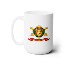 Load image into Gallery viewer, White Mug 15oz - Army - 54th Artillery Group w Br - Ribbon
