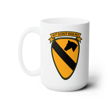 Load image into Gallery viewer, White Ceramic Mug 15oz - Army - 41st  Scout Dog Platoon 1st Cav wo Txt
