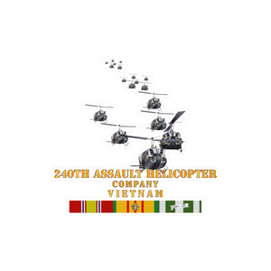 Kiss-Cut Vinyl Decals - Army - 240th Assault Helicopter Co w VN SVC V1