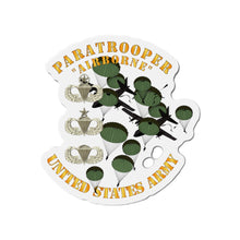 Load image into Gallery viewer, Die-Cut Magnets - Army - Paratrooper w 3 Airborne Badges - Mass Tac
