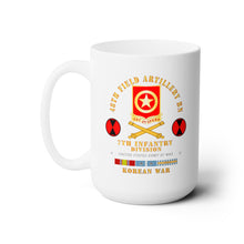 Load image into Gallery viewer, White Ceramic Mug 15oz - Army  - 48th Field Artillery Bn- 7th Inf Div -  KOREA UN SVC
