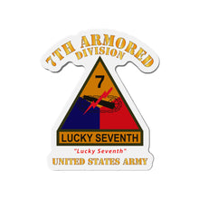 Load image into Gallery viewer, Die-Cut Magnets - Army - SSI - 7th Armored Division w Name Tape - Lucky Seventh - US Army X 300
