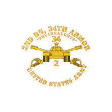 Load image into Gallery viewer, Kiss-Cut Vinyl Decals - Army - 2nd Bn 34th Armor - Dreadnaughts - Armor Branch
