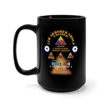 Load image into Gallery viewer, Black Mug 15oz - 5th Armored Group -  Camp Claiborne, LA w Fire - w 758, 761, 784th Tank Bn SSI w DUI - AM SVC X 300

