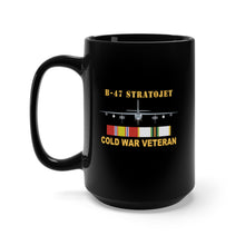 Load image into Gallery viewer, Black Mug 15oz - Airplane - B-47 Stratojet Bomber - Front - Cold War Veteran w COLD SVC X 300
