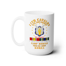 Load image into Gallery viewer, White Mug 15oz -Army - 5th Squadron 17th Cavalry - Air Cav - Camp Gary Owen Korea w KDSM SVC
