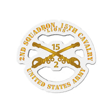 Load image into Gallery viewer, Die-Cut Magnets - Army -  2nd Squadron, 15th Cavalry - Lions w Br
