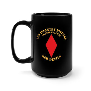 Black Mug 15oz - Army -  5th Infantry Division - Red Devils X 300