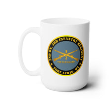 Load image into Gallery viewer, White Ceramic Mug 15oz - Army - 2nd Bn 3rd Infantry Regiment - Ft Lewis, WA - The Old Guard w Inf Branch
