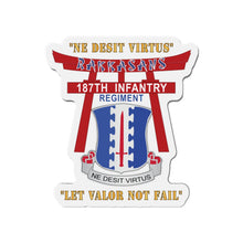Load image into Gallery viewer, Die-Cut Magnets - Army - 187th Infantry Regiment - Torii, Rakkasans, Let Valor Not Fail, English, Latin X 300
