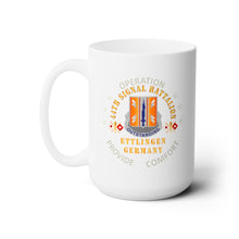 Load image into Gallery viewer, White Ceramic Mug 15oz - Army - 44th Signal Bn w Opn Provide Comfort - Ettlingen GE X 300DPI
