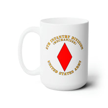 Load image into Gallery viewer, White Ceramic Mug 15oz - Army - 5th Infantry Division - US Army

