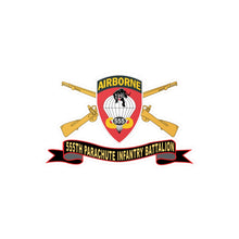 Load image into Gallery viewer, Kiss-Cut Vinyl Decals - Army - 555th Parachute Infantry Battalion - SSI - Black - Red w Br - Ribbon X 300
