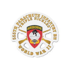 Load image into Gallery viewer, Die-Cut Magnets - 555th Infantry Parachute Bn SSI - Triple Nickles - WWII w Br X 300
