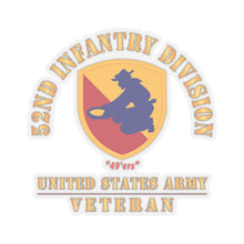 Load image into Gallery viewer, Kiss-Cut Stickers - Army - SSI - 52nd Infantry Division (1946-1947) - 49'ers - US Army Veteran X 300
