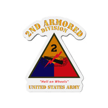 Load image into Gallery viewer, Die-Cut Magnets - Army - SSI - 2nd Armored Division - Hell on Wheels - US Army X 300
