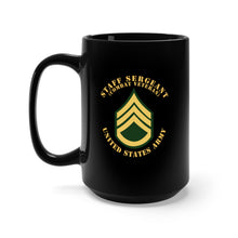 Load image into Gallery viewer, Black Mug 15oz - Army - Staff Sergeant - SSG - Combat Veteran - Flat X 300
