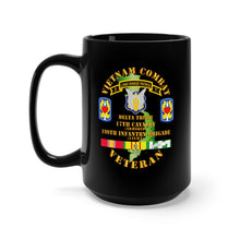 Load image into Gallery viewer, Black Mug 15oz - Vietnam Combat Veteran w D Troop - 17th Cav - 199th Inf Bde W SVC
