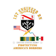 Load image into Gallery viewer, Kiss-Cut Vinyl Decals - Army - Faithful Patriot - 1st Engineer Bn - Protecting Boder w AFSM SVC
