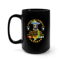 Load image into Gallery viewer, Black Mug 15oz - Army - Vietnam Combat Vet - 2nd Bn 502nd Infantry - 101st Airborne Div SSI

