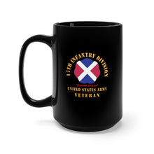 Load image into Gallery viewer, Black Mug 15oz - Army - SSI - 17th Infantry Division  - Phantom Division - US Army Veteran X 300'
