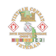 Load image into Gallery viewer, Kiss-Cut Stickers - Army - Vietnam Combat Veteran w 20th Engineer Brigade  SSI - Dong Tam X 300
