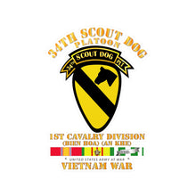 Load image into Gallery viewer, Kiss-Cut Vinyl Decals - Army - 34th Scout Dog Platoon 1st Cav w Tab - VN SVC
