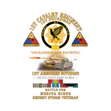 Load image into Gallery viewer, Kiss-Cut Vinyl Decals - Army - 1st Squadron 1st Cavalry Regiment - 1st AD - Battle Medina Ridge w M1 - M2 - D
