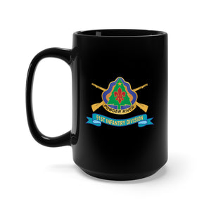 Black Mug 15oz - 91st Infantry Division - w Br - DUI - Ribbon X 300