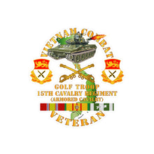 Load image into Gallery viewer, Kiss-Cut Vinyl Decals - Army - Vietnam Combat Veteran w  15th Cavalry Regiment - Armored Cav w VN SVC
