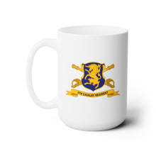 Load image into Gallery viewer, White Ceramic Mug 15oz - Army  - 6th Cavalry Regiment w Br - Ribbon
