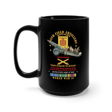 Load image into Gallery viewer, Black Mug 15oz - DUI - 969th Field Artillery Battalion - DUI w Br - From Harlem to Hitler - 155MM Gun - Crew - EUR SVC WWII X 300
