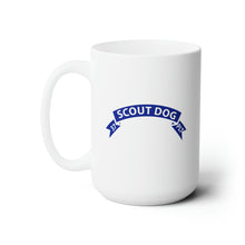 Load image into Gallery viewer, White Ceramic Mug 15oz - Army - 37th Scout Dog Platoon Tab
