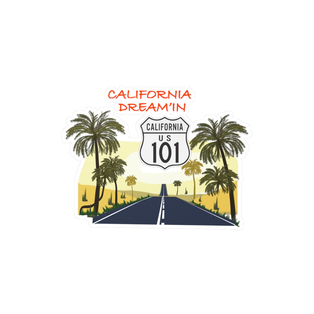 Kiss-Cut Vinyl Decals - California Dreamin - California Highway 101