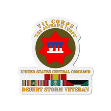 Load image into Gallery viewer, Die-Cut Magnets - Army - VII Corps - US Central Command - Desert Storm Veteran
