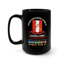 Load image into Gallery viewer, Black Mug 15oz - 298TH Engineer Combat Battalion DUI - WWII - w EURSVC X 300
