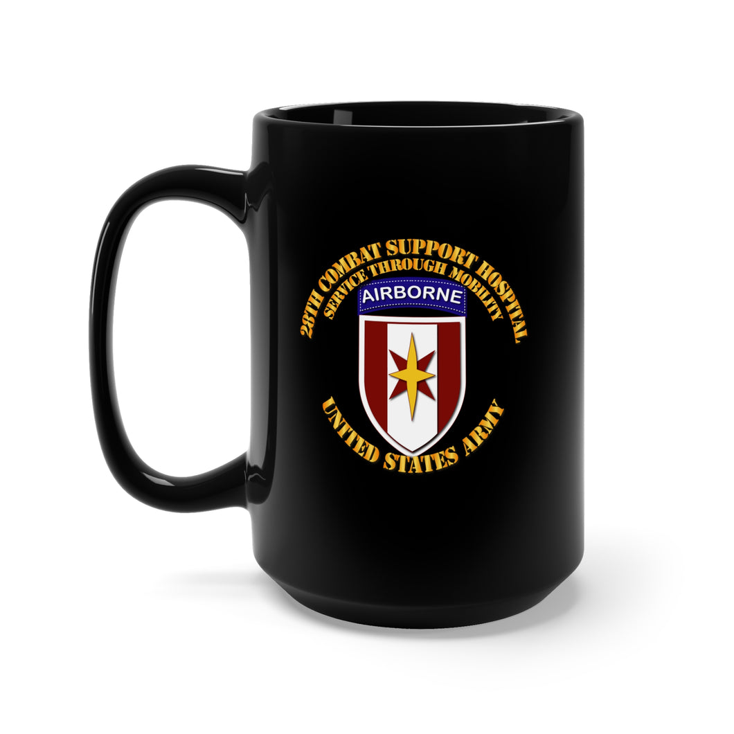 Black Mug 15oz - 28th Cbt Sup Hospital - Service Mobility