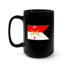 Load image into Gallery viewer, Black Mug 15oz - Army - 1st Squadron, 17th Cavalry Guidon
