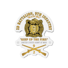 Load image into Gallery viewer, Die-Cut Magnets - Army - 2nd Bn 9th Infantry Regiment - Army At War w IN Branch
