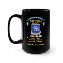 Load image into Gallery viewer, Black Mug 15oz - 8th Infantry Division Scroll - 5th Bn 68th Armor Regiment - Grey Lions -  Sullivan Barracks, Mannheim Germany
