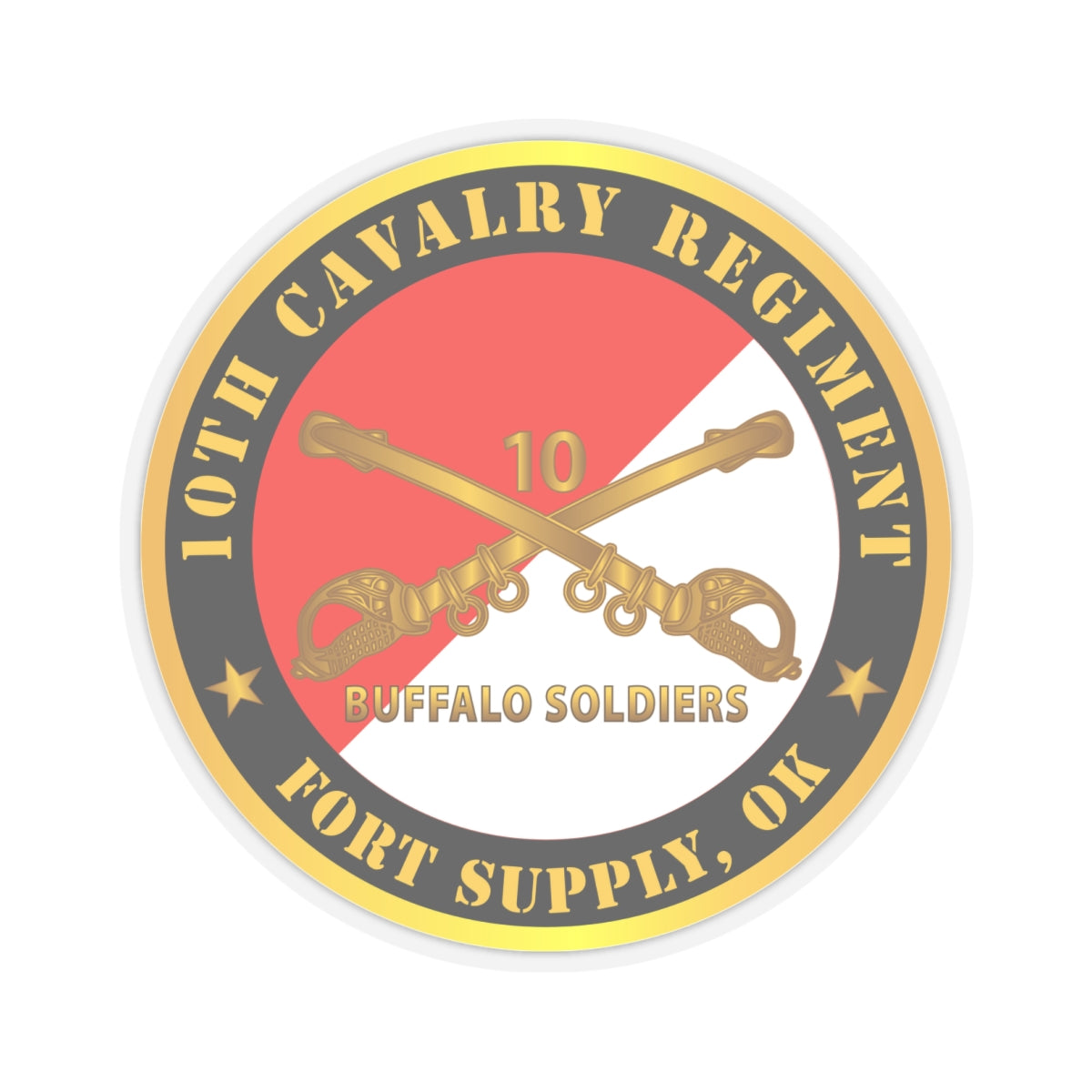 Kiss-Cut Stickers - Army - 10th Cavalry Regiment - Fort Supply, OK - B ...