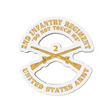 Load image into Gallery viewer, Die-Cut Magnets - Army - 2nd  Infantry Regiment Branch - Do Not Touch Me - US Army X 300
